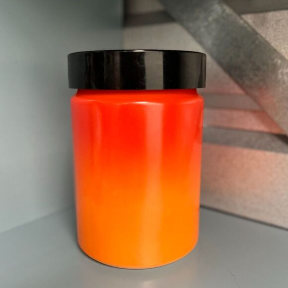 Vintage Retro Anchor Hocking Orange Ombre Kitchen Canister Milk Glass Set - Picture 1 of 8